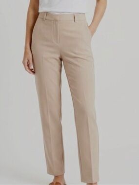 H&M Straight-Leg High-Rise Pants in Beige